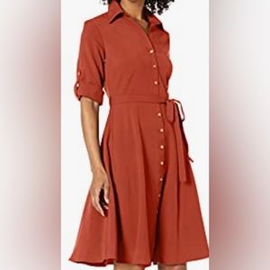 Sharagano Women’s Button Front Shirt Dress